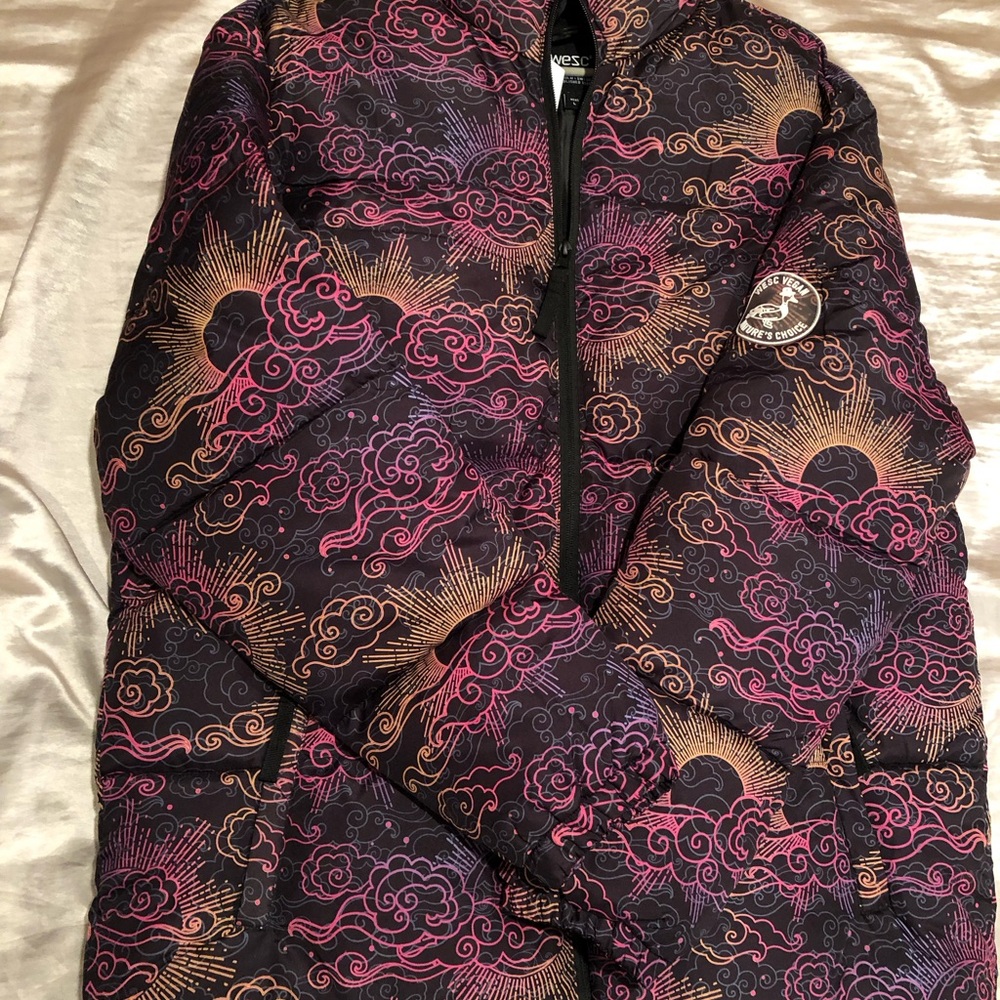 Wesc Purple and Pink Puffer Jacket